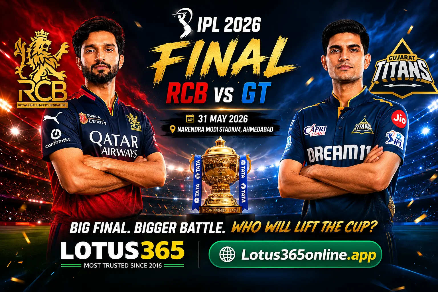 IPL 2026 Final Match Prediction: RCB vs GT — Lotus 365 Expert Analysis 2 Lotus 365 rbc vs GT