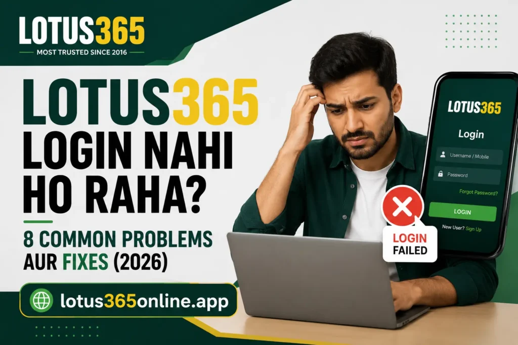 Lotus365 Login Nahi Ho Raha? 8 Common Problems aur Fixes (2026) 1 Lotus365 Login Nahi Ho Raha