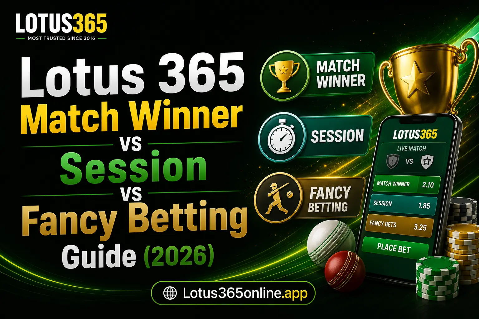 Lotus 365 Match Winner vs Session vs Fancy Betting Guide (2026) 3 Lotus 365 Match Winner vs Session vs Fancy Betting