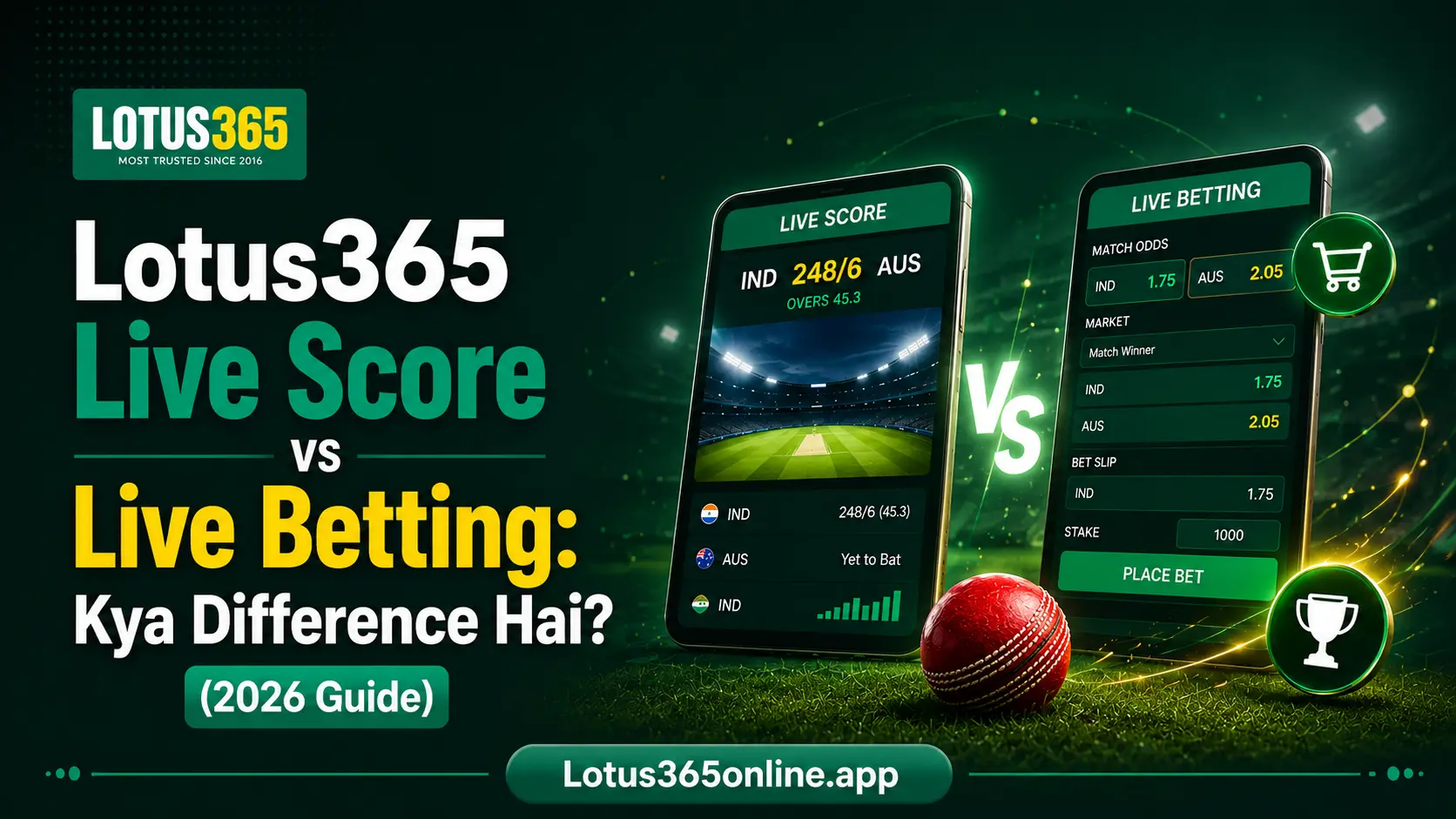 Lotus365 Live Score vs Live Betting